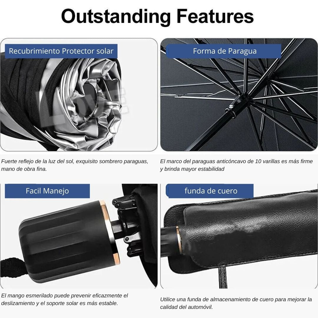 Parasol Plegable Tipo Sombrilla para Vehículo